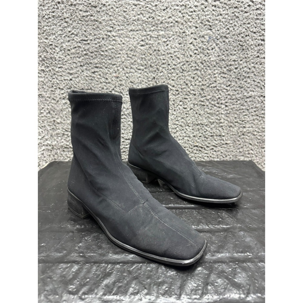 Carvela Square Toe Pull On Heeled Ankle Boots Black Womens Size 40 EU
